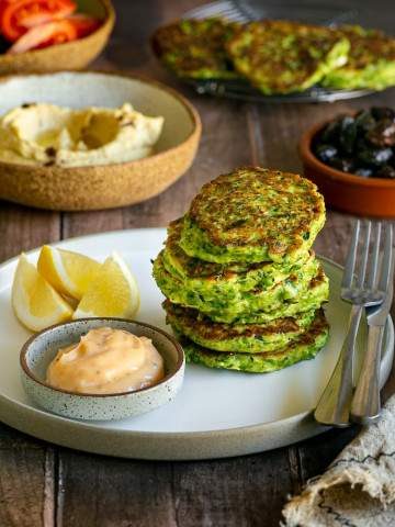 Zucchini, Pea & Ricotta Fritters