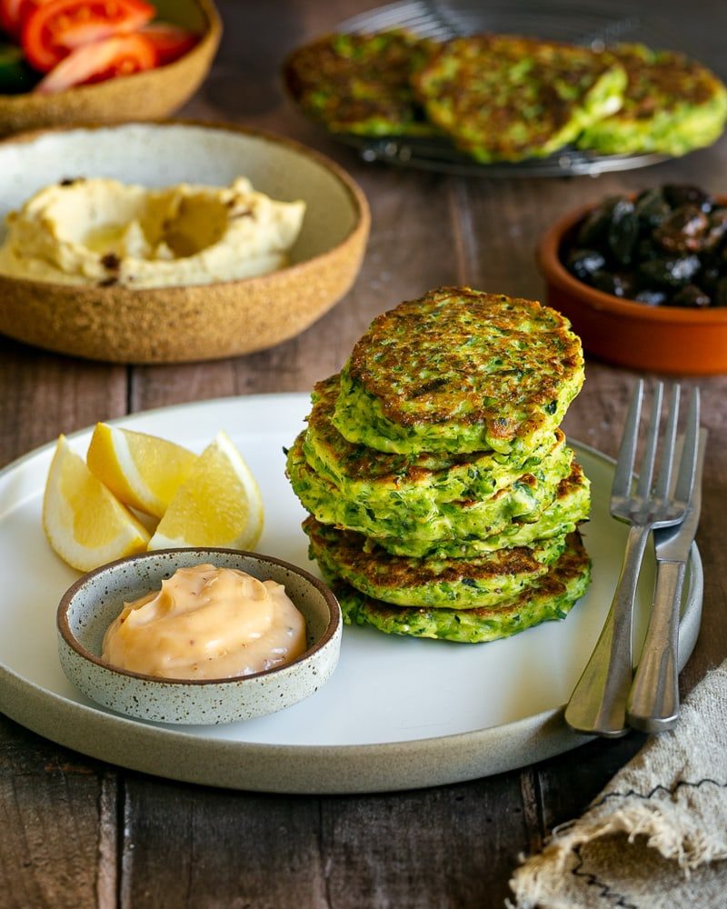 Zucchini, Pea & Ricotta Fritters