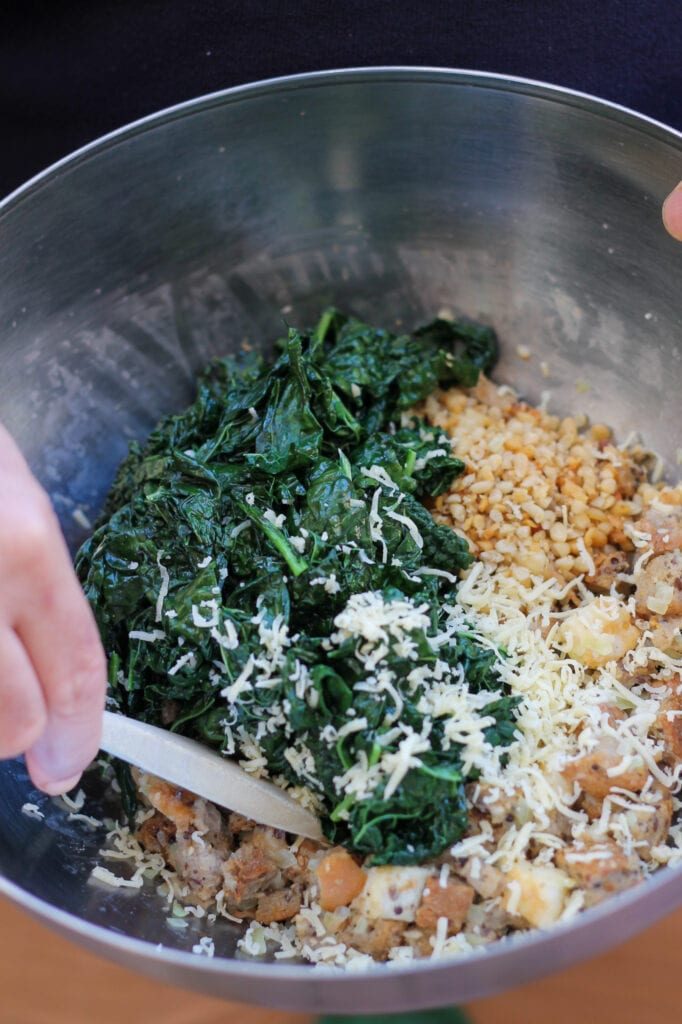 Ingredients for german bread dumpling ready to mix