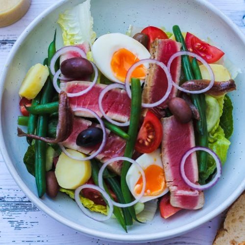 classic nicoise dressing Nioise Salad With Basil and Anchovy-Lemon Vinaigrette