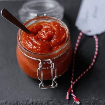 Homemade Tomato Ketchup in a jar