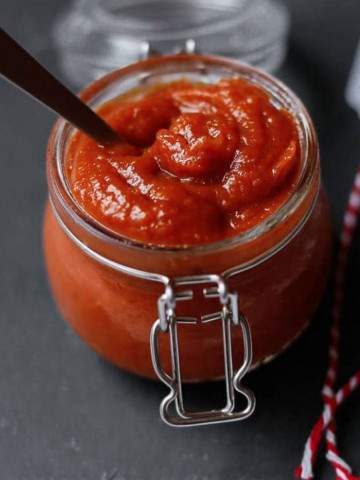 Homemade Tomato Ketchup in a jar