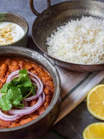 rajma with rice and yoghurt