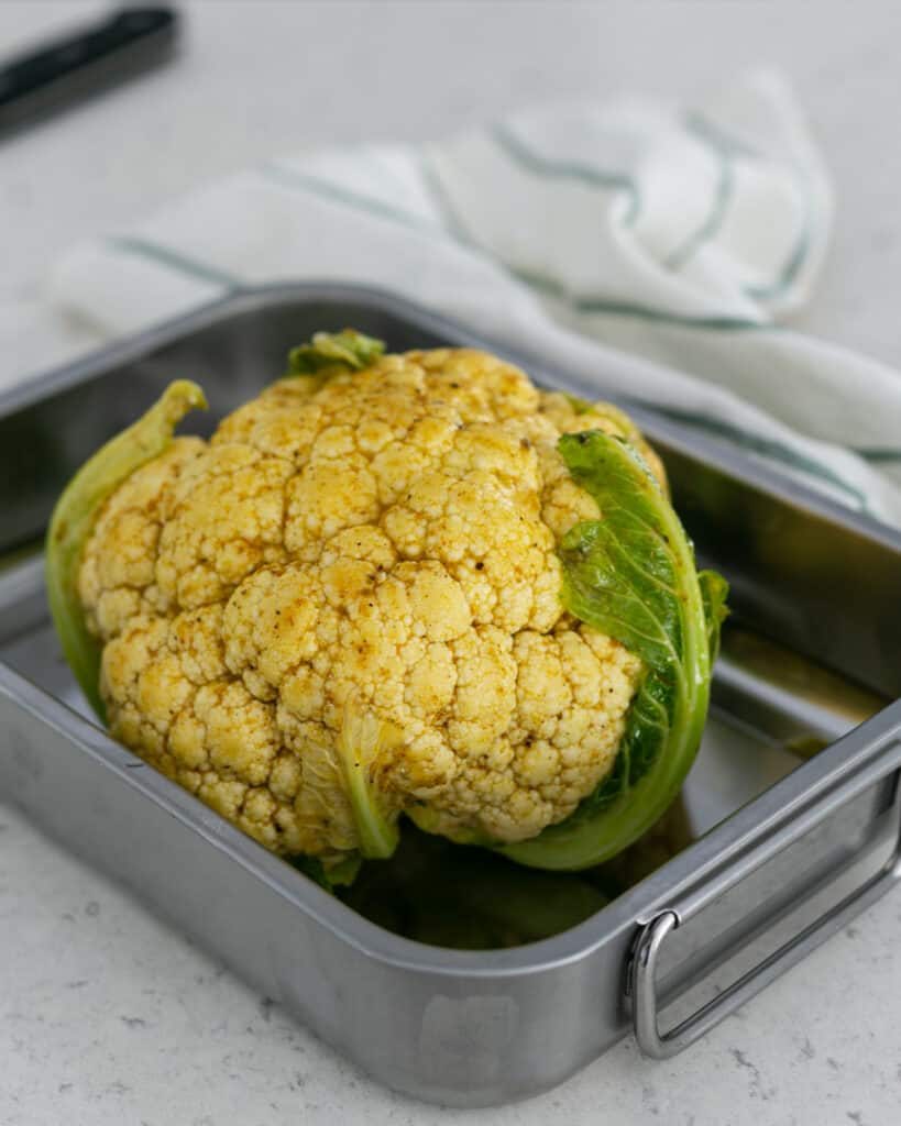 marinated whole cauliflower