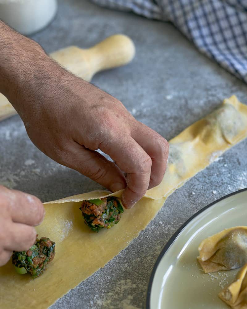 folding of pasta