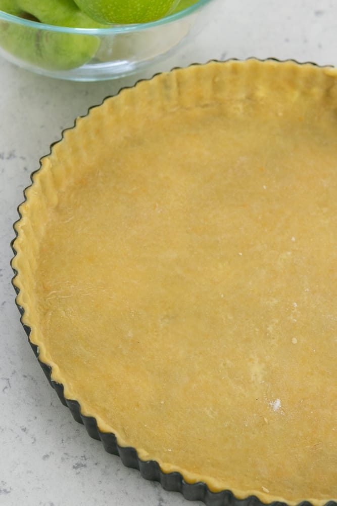 Dough in tart shell for French Apple Tart Recipe