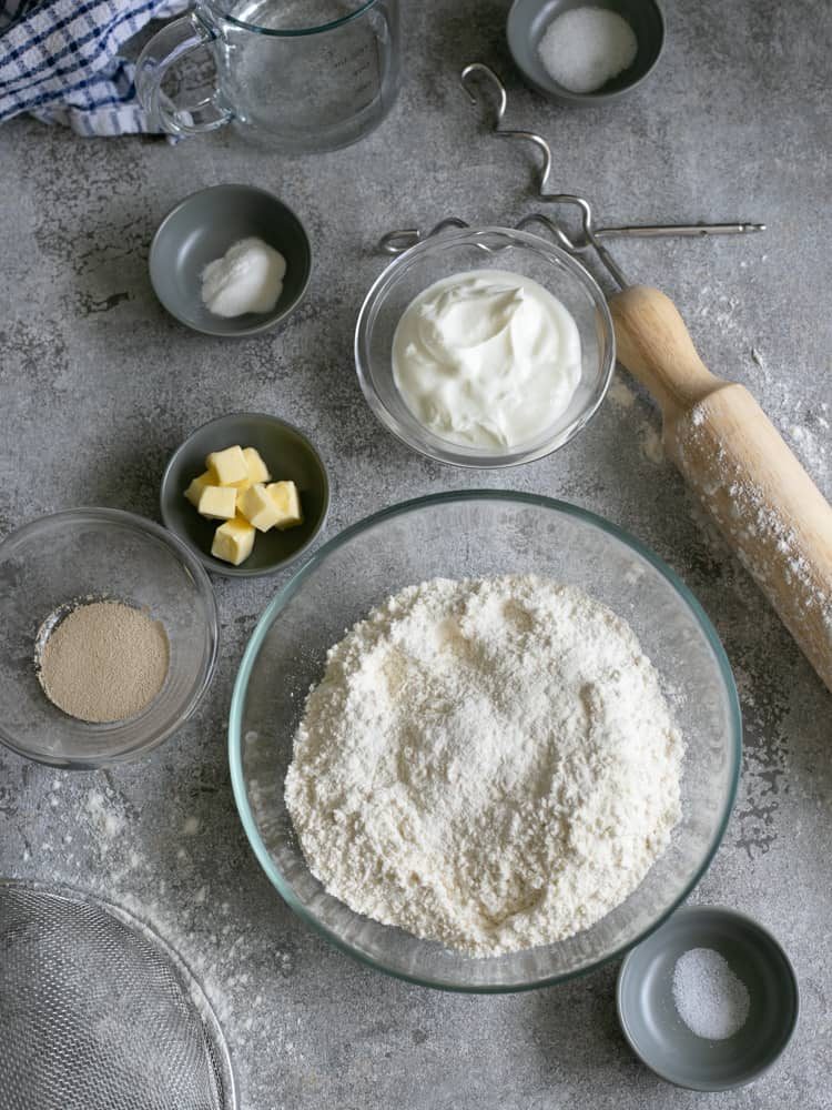 Ingredients to make Yoghurt Naan