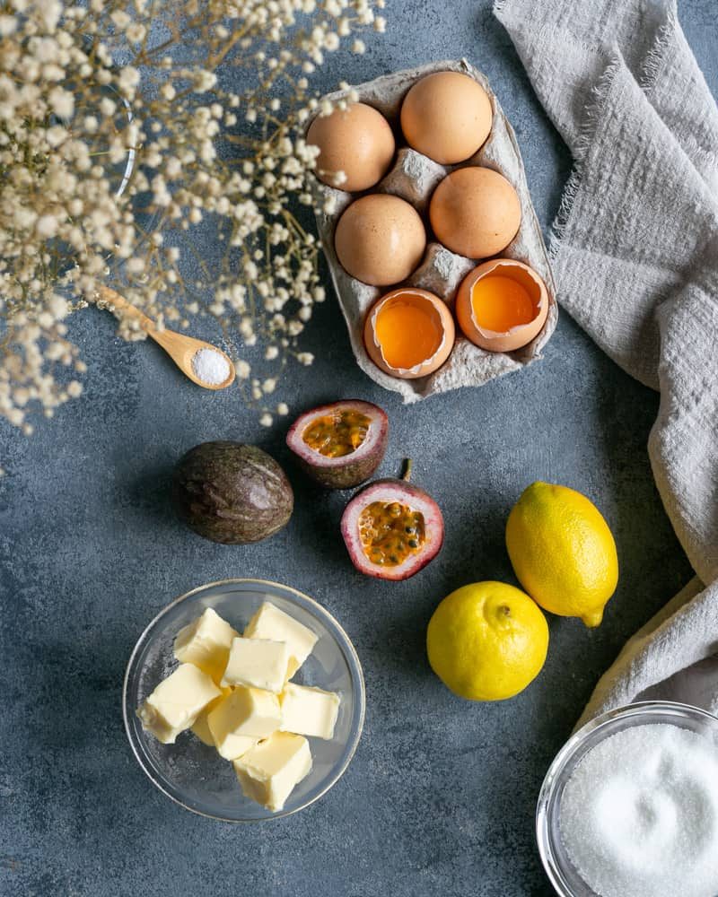 Ingredients for Passion fruit and Lemon Curd