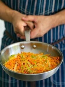 Pan tossed julienned vegetables