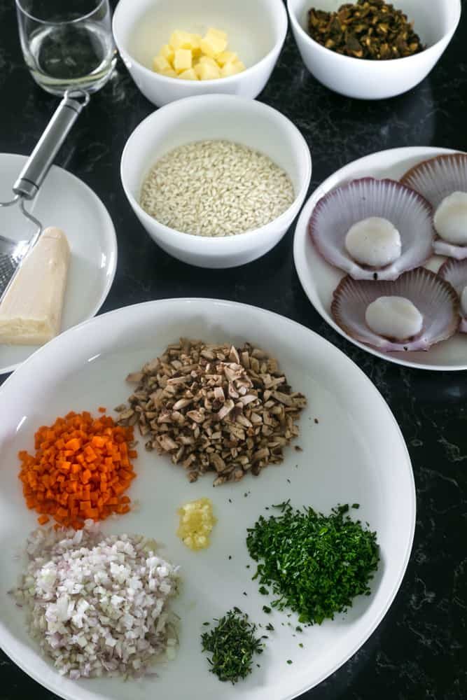 Porcini Mushroom Risotto with scallops Ingredients