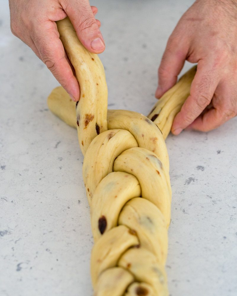 Braiding Zopf dough