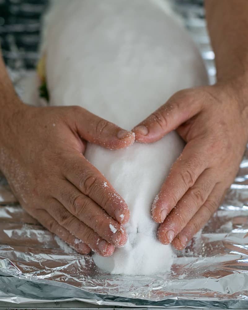 Stuffed Whole Barramundi covered in Salt Egg Mix 