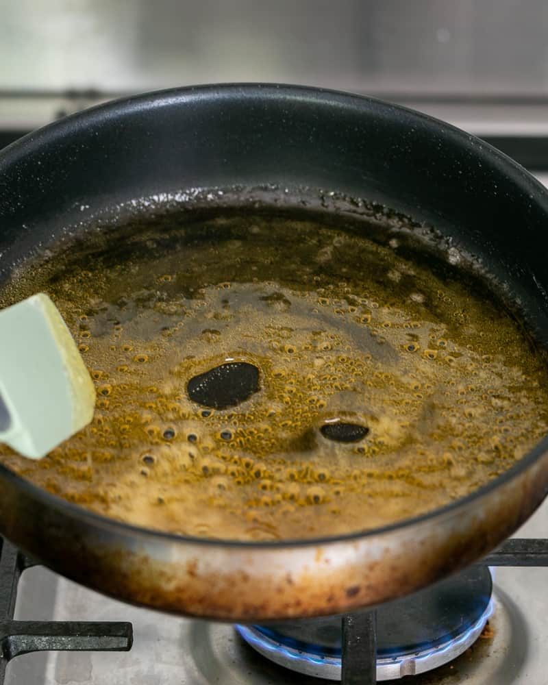 Caramel ready in the pan
