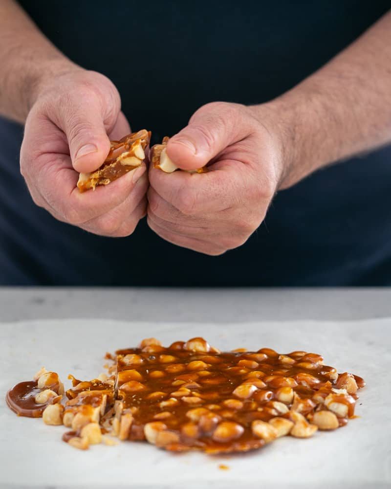 The macadamia brittle should be easy to snap