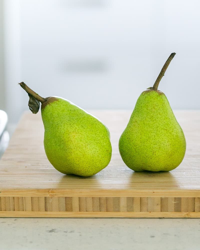 Packham's pears used as topping for the Caramel Petit pot