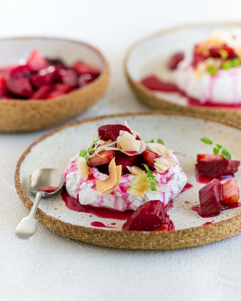 Rhubarb and Strawberries with Coconut Chantilly - between2kitchens