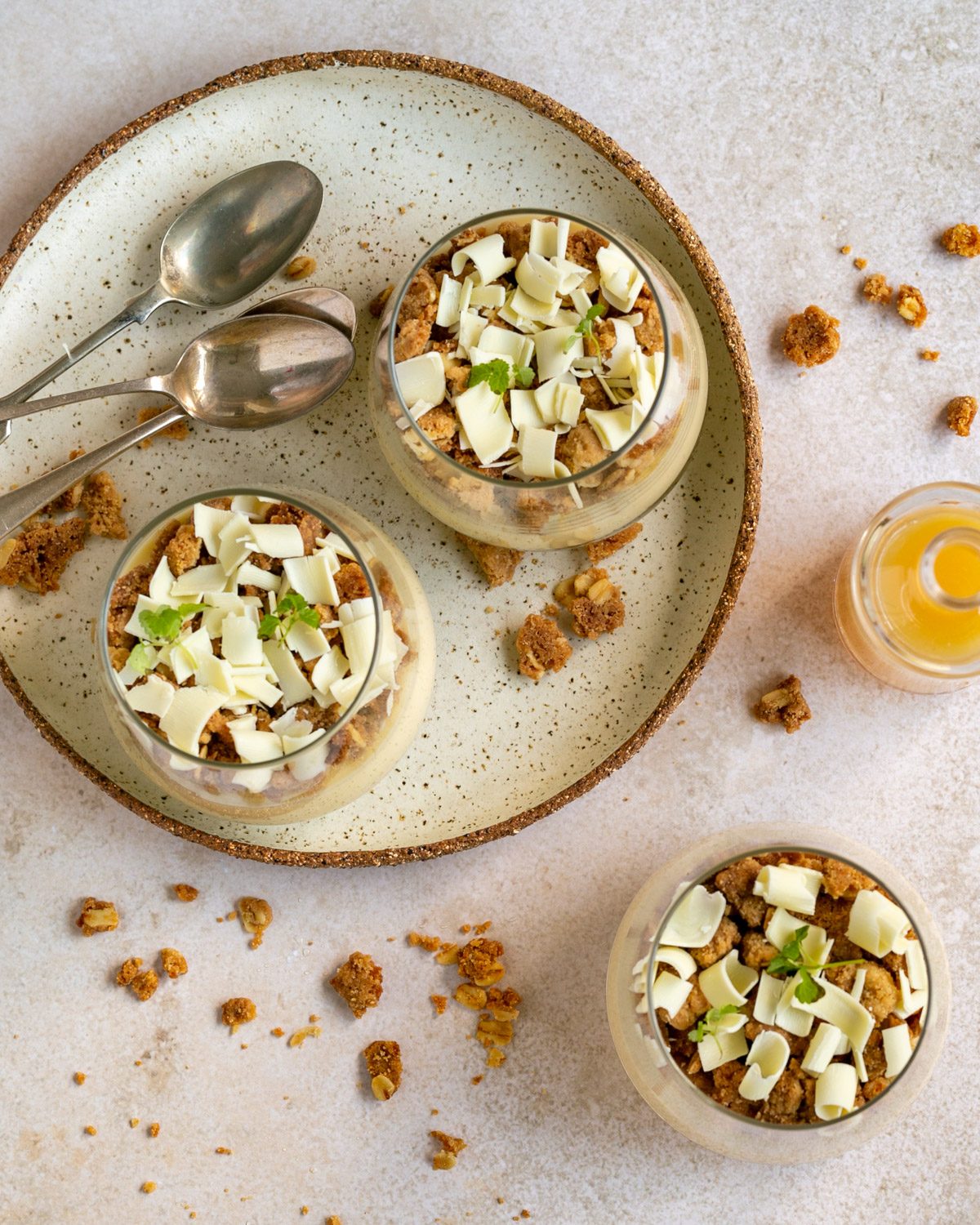 Lemon Yuzu Posset with White Chocolate Crumble