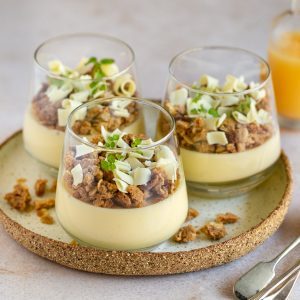 Lemon Yuzu posset glass dessert