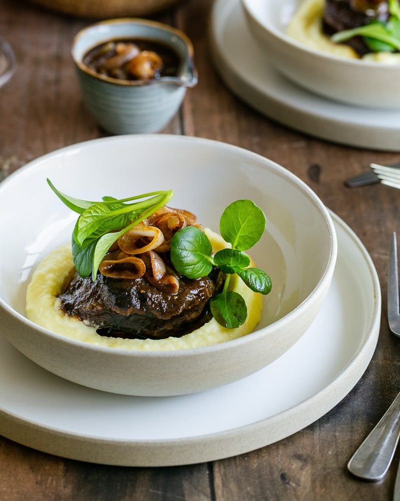 Braised Beef Cheeks with Shallot Jus