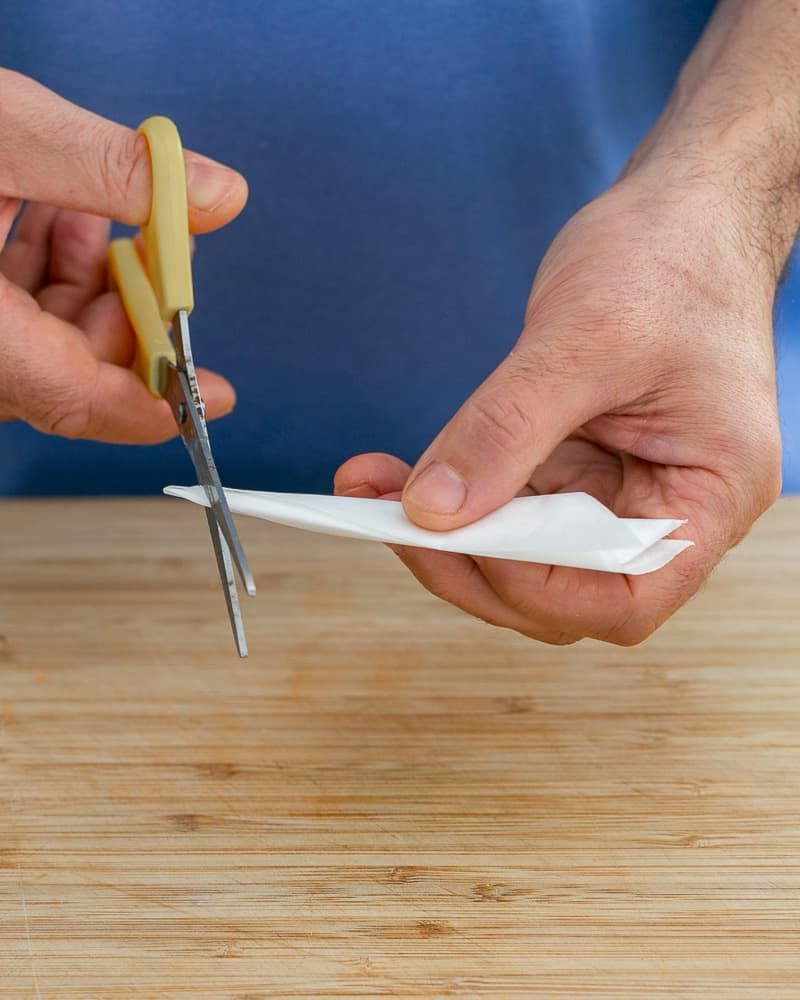 Steps to make cartouche for poaching pears