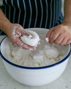 Consistency of Salt Egg Mix for Whole Baked Barramundi