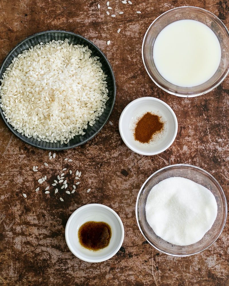 Ingredients for French Baked Rice Pudding