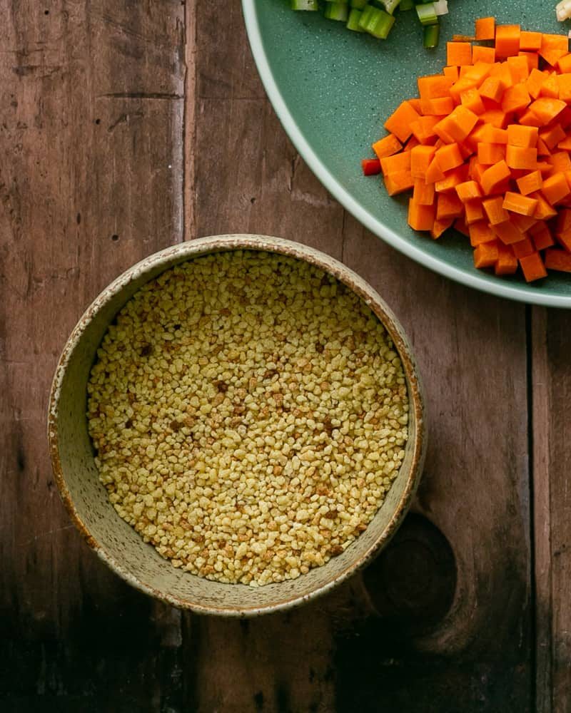 A bowl with Fregola Sarda