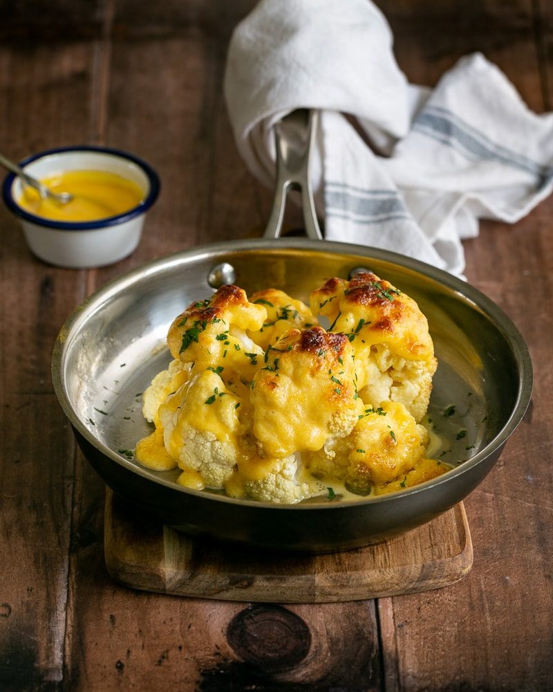 Classic Hollandaise Sauce over roasted cauliflower