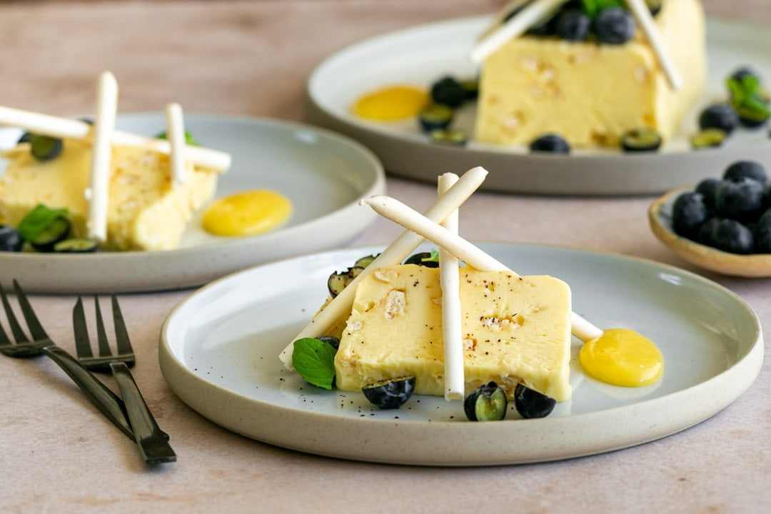 Lemon Curd Semifreddo plated