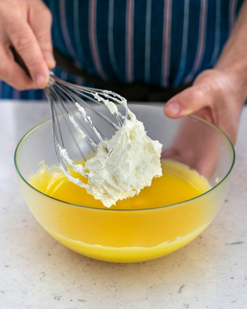 Adding whipped cream to lemon curd