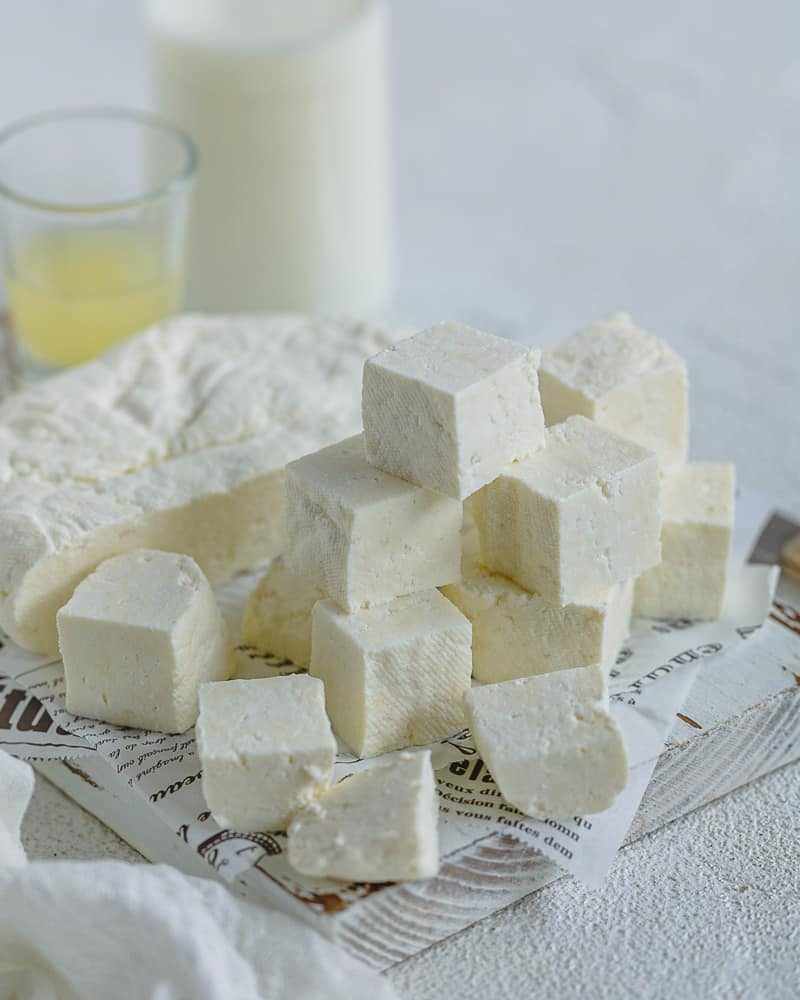 Fresh Paneer cut into cubes