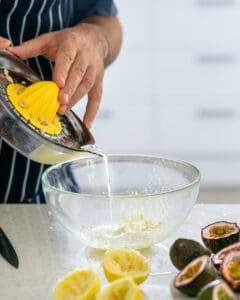 Squeezed Lemon Juice for Passionfruit Curd