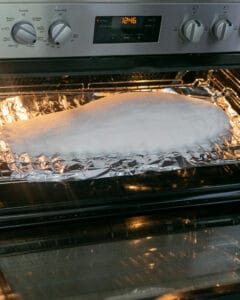 Whole Barramundi covered in Salt Egg Mix baked in oven