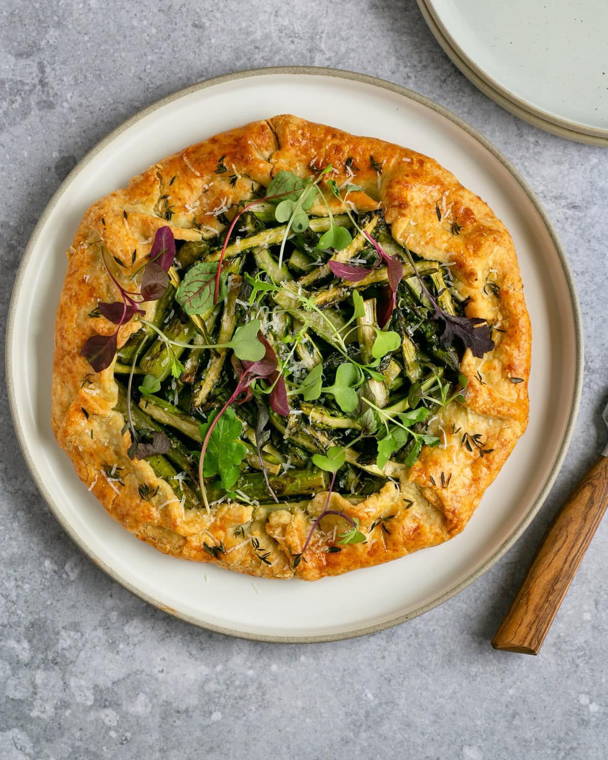 Asparagus and Parmesan Crostata overhead view