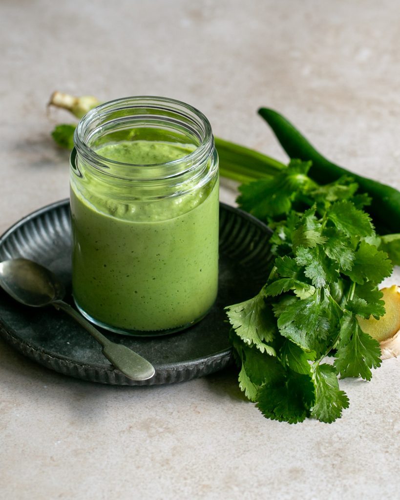 Ingredients for Avocado and Coriander Chutney