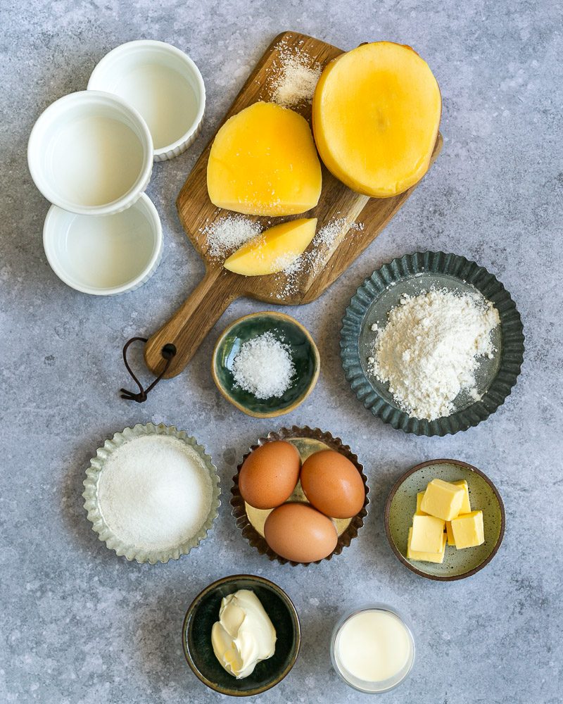 Ingredients needed to make the salted caramel fondant