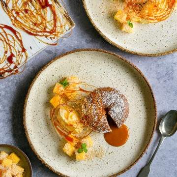 Salted Caramel Fondant with Mango