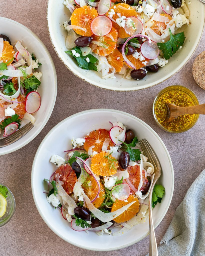 Fennel Blood Orange Salad with mustard dressing