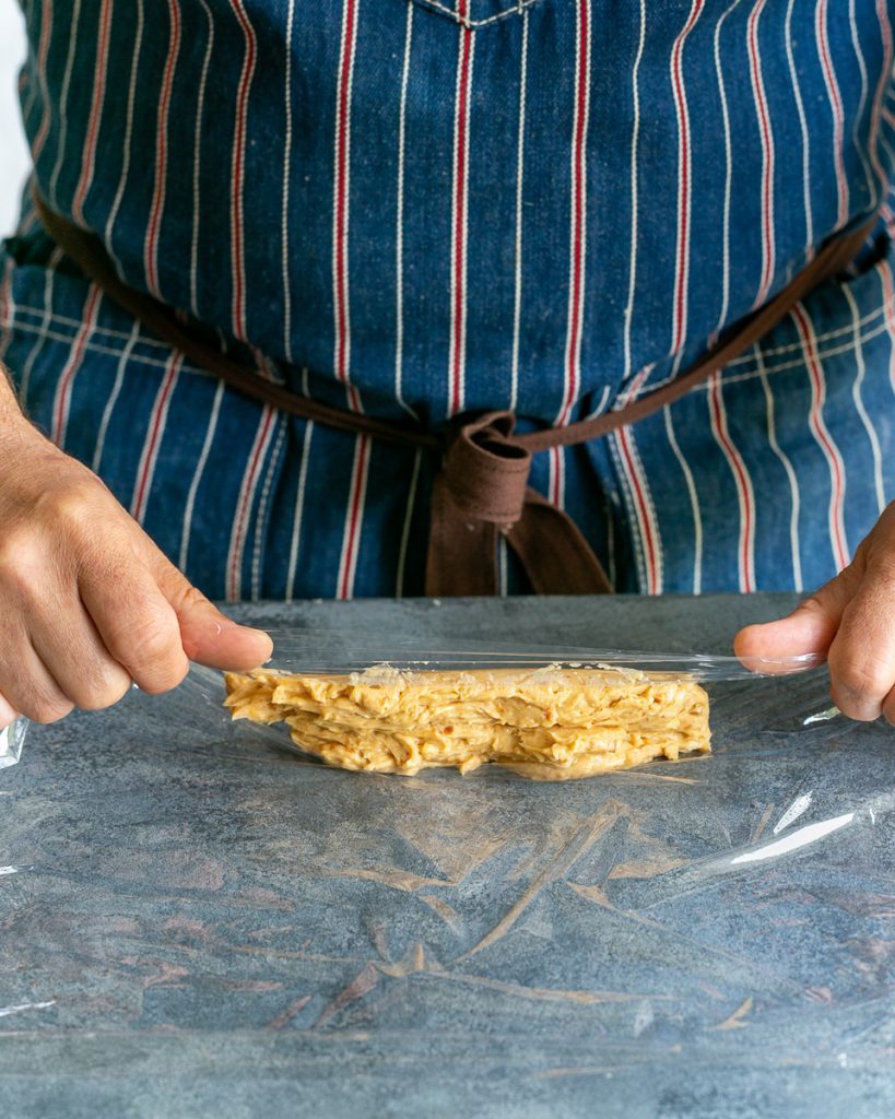 Making miso butter for the oven baked scallops