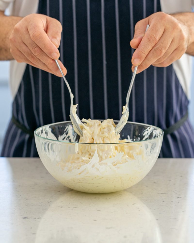 Remoulade for the baked trout fillet