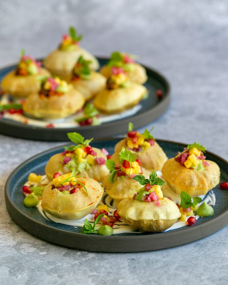 puri chaat bites, an indian snack