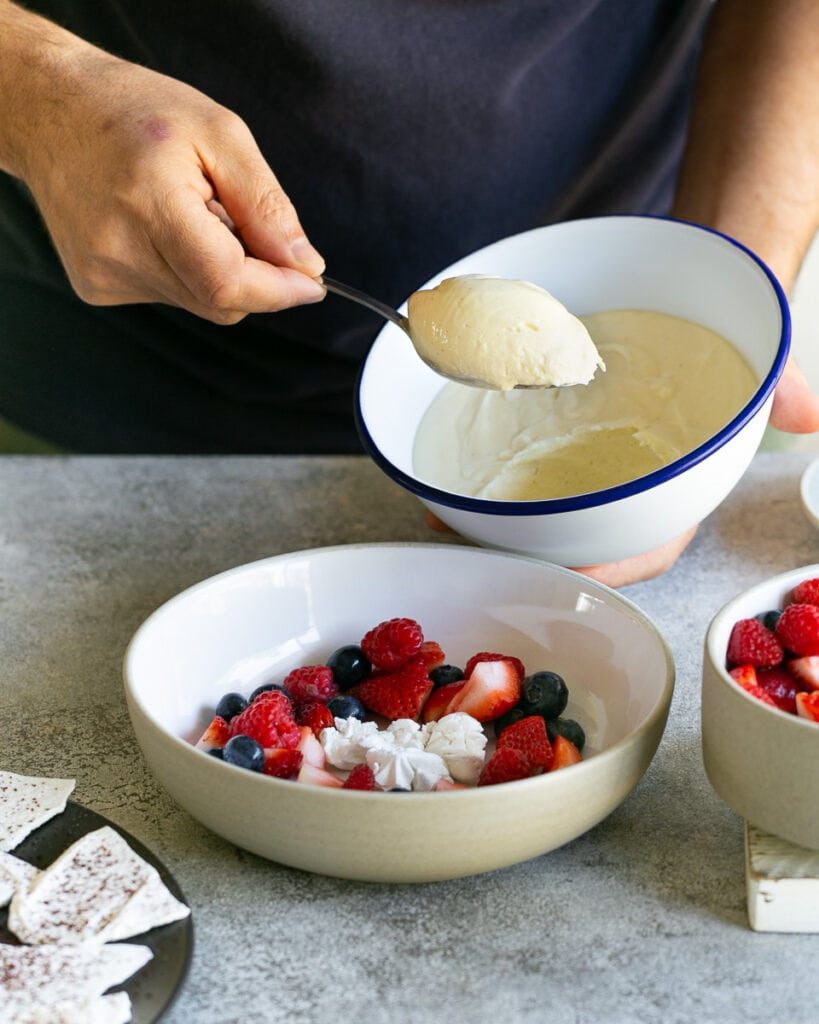 White chocolate mousse quenelle