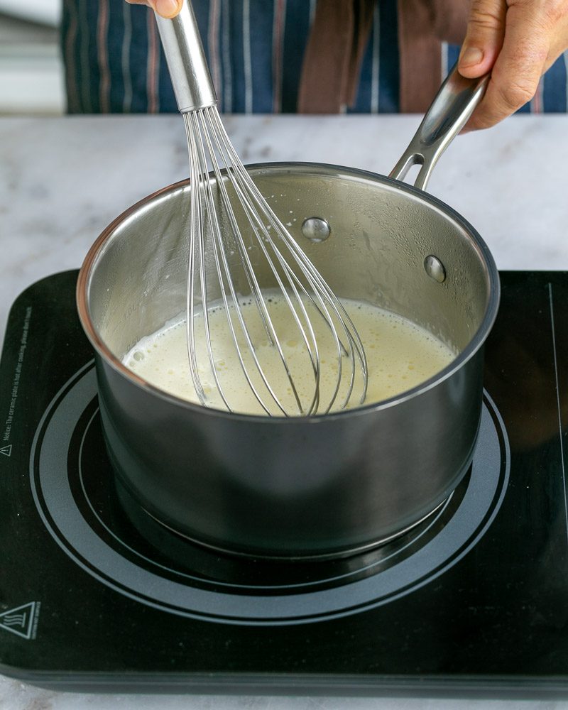 Making ganache in pan