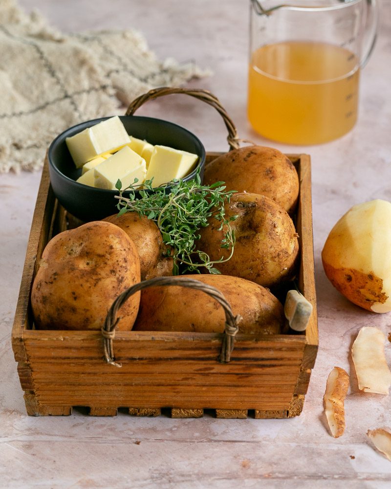 Ingredients to make Glazed Fondant potatoes