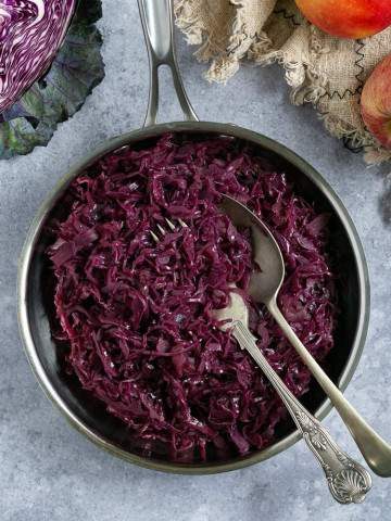 German Braised Red Cabbage in a pan