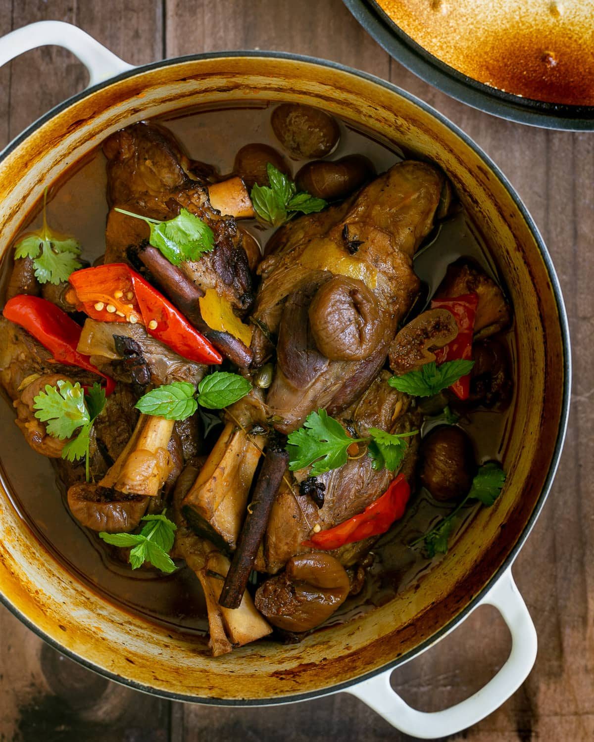 Oven braised Lamb Shanks with Figs and Spices - Between2Kitchens