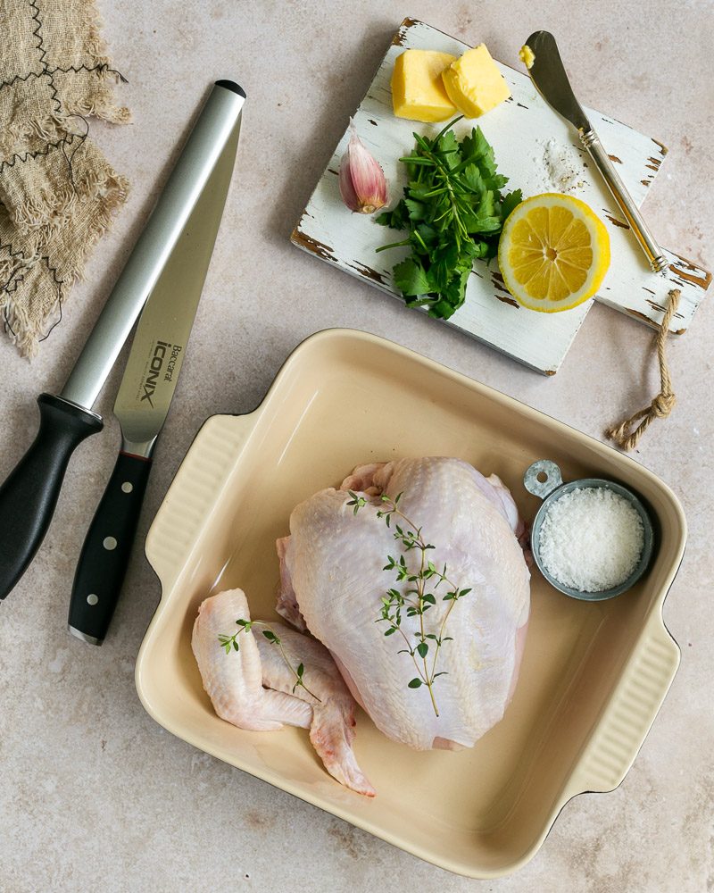 Ingredients required to make chicken breasts on the bone