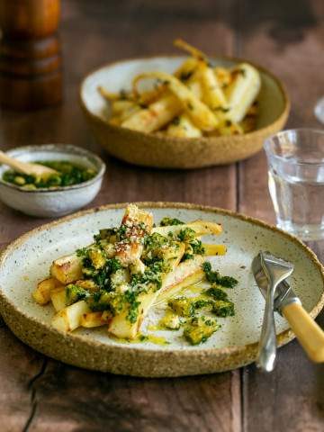 Roasted Parsnips plated up