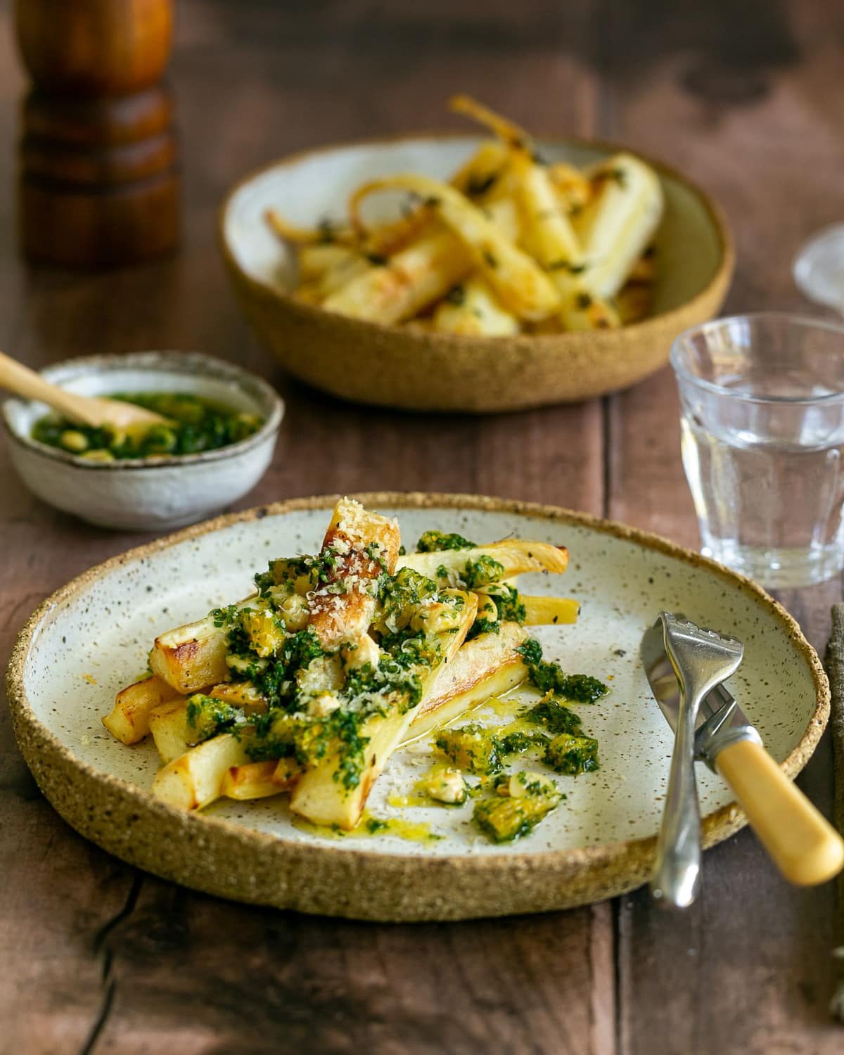 Roasted Parsnips plated up