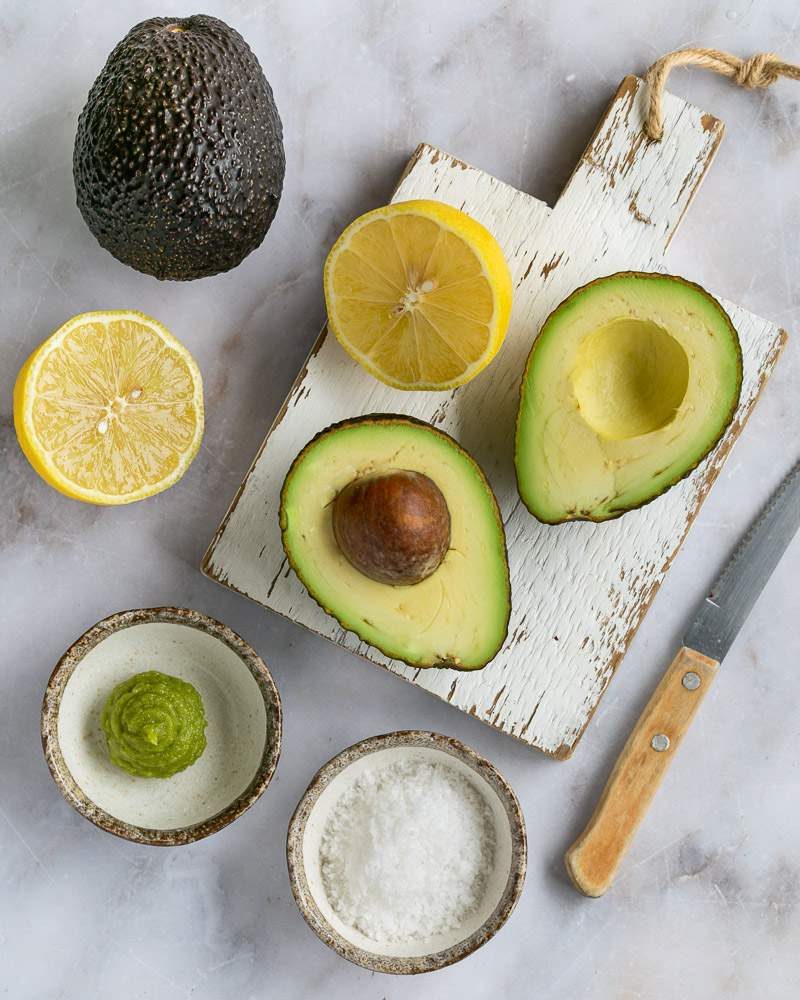 Avocado and wasabi sauce ingredients